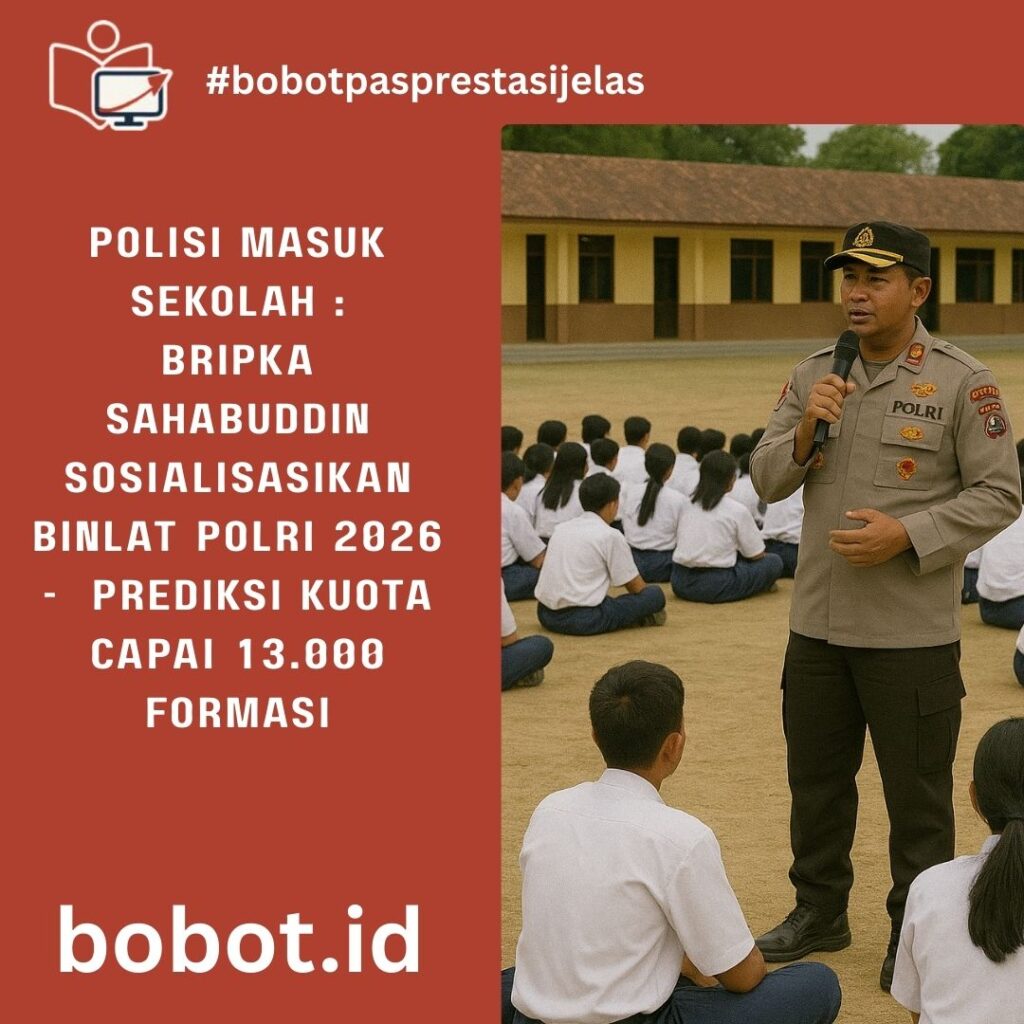 Polisi Masuk Sekolah: Bripka Sahabuddin Sosialisasikan Binlat Polri 2026 di SMKN 1 Maja, Prediksi Kuota 13.000 Formasi